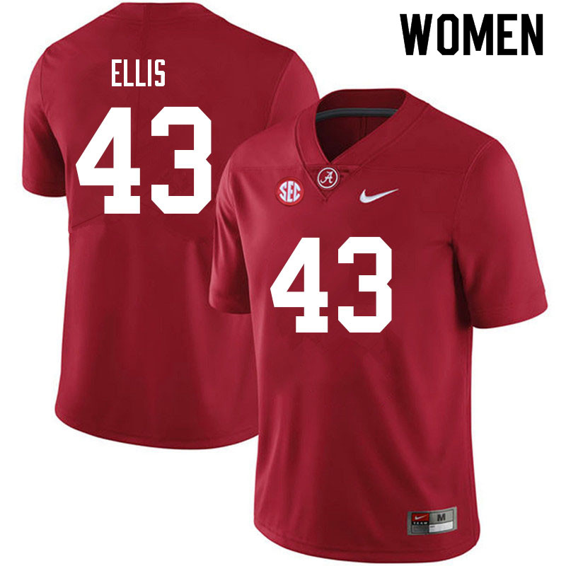 Alabama Crimson Tide Women's Robert Ellis #43 Crimson NCAA Nike Authentic Stitched 2021 College Football Jersey UZ16R84BV